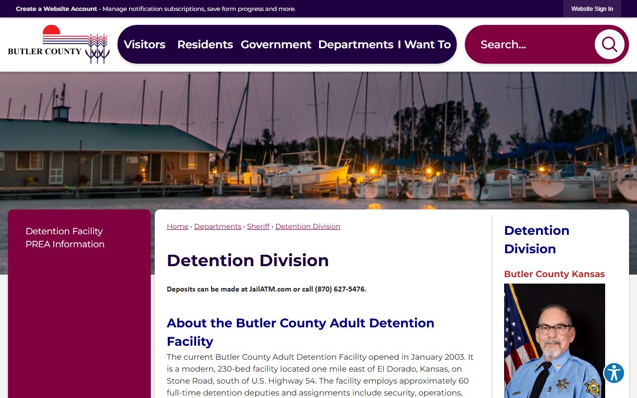 Butler County inmate population detention division capacity page